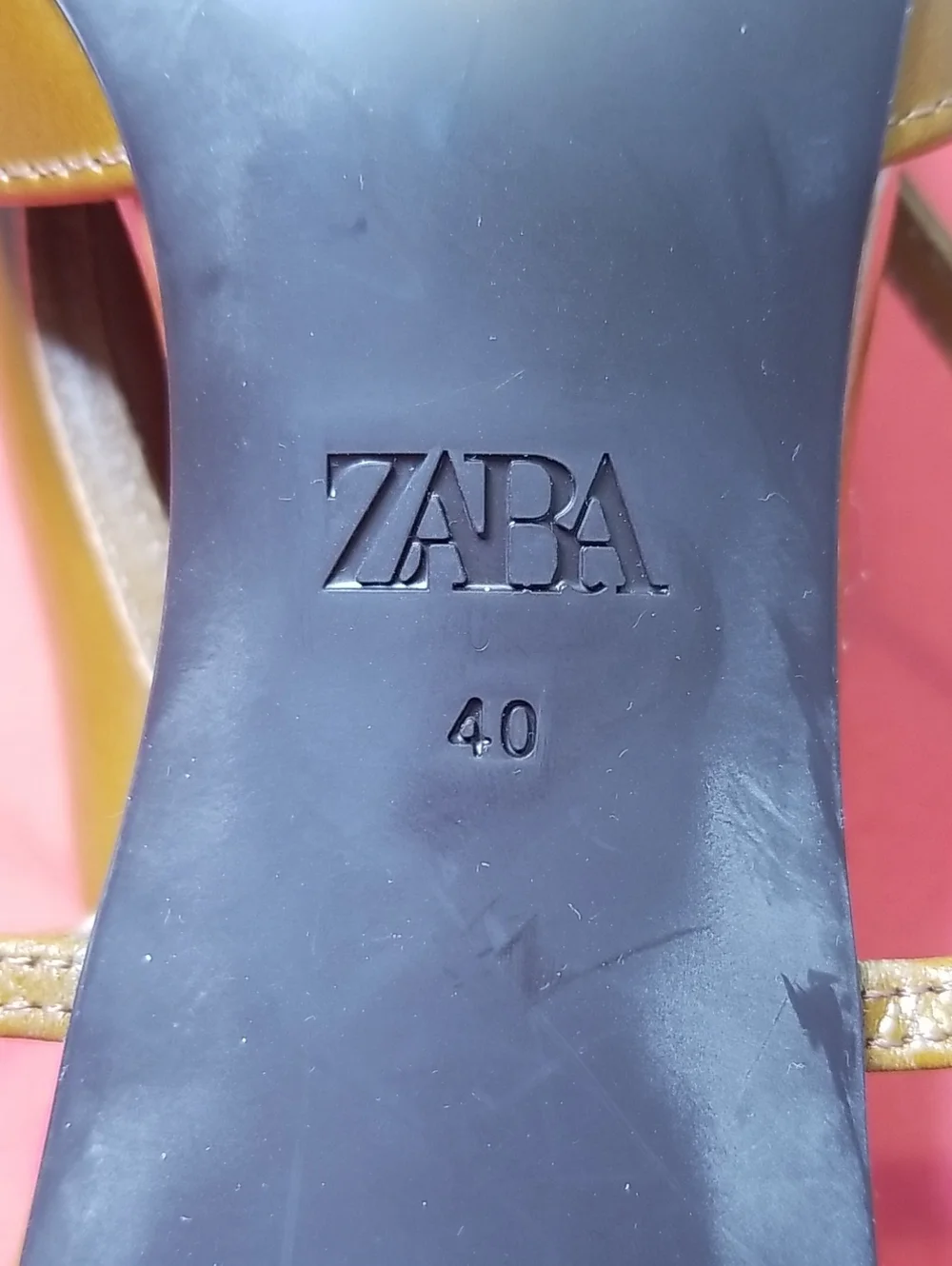 Zara womens kitten heel sling back pumps size 9.5 light brown EUC